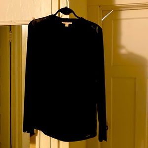 Beutiful cascade neck long sleeve Michael Kors blouse leather details